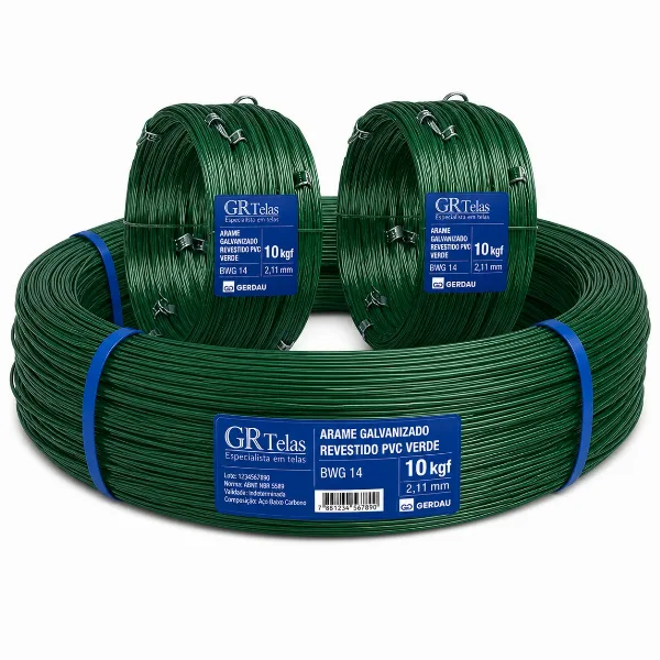 ARAME LISO 12 PVC VERDE